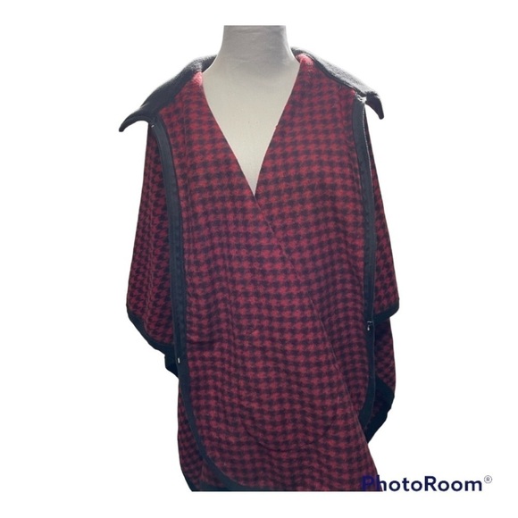 LE Mode houndstooth poncho with pockets - Picture 1 of 6
